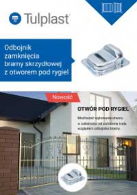 Odbojnik zamknięcia bramy skrzydłowej z otworem pod rygiel